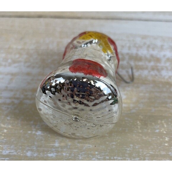 Vintage Blown Glass Red And Gold WINDMILL Embossed Christmas Ornament - Picture 5 of 6